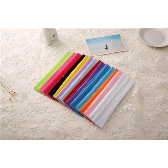 14pcs Mixed Colors Yoga Sports Headbands for Women - Soft Elastic Stretch Girls - Picture 3 of 5